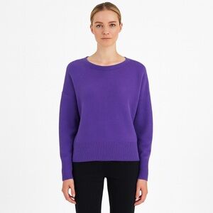 by Anthropologie The 100% Cashmere‎ Collection Purple Sweater Ribbed Size Medium